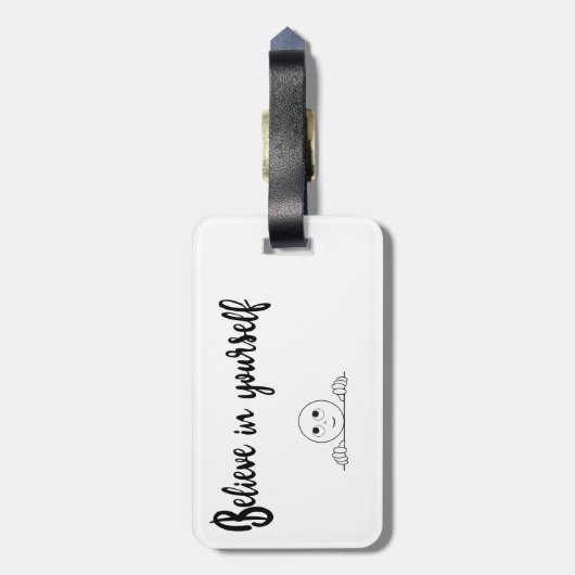 Geloof in uw eigen tekst en Afbeelding Bagagelabel (Achterkant verticaal)