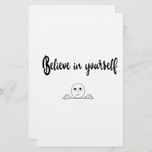 Geloof in uw eigen tekst en Afbeelding Briefpapier (Voorkant / Achterkant)