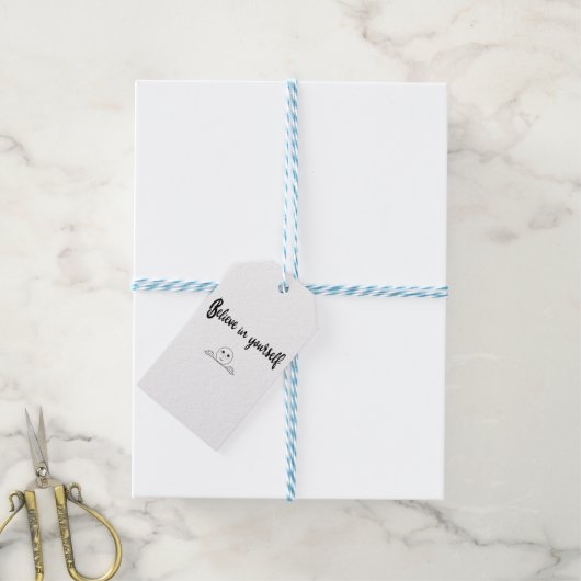 Geloof in uw eigen tekst en Afbeelding Cadeaulabel (Met Touw)