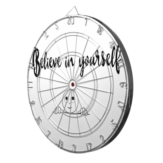 Geloof in uw eigen tekst en Afbeelding Dartbord (Voorkant Rechts)