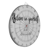 Geloof in uw eigen tekst en Afbeelding Dartbord (Voorkant Links)