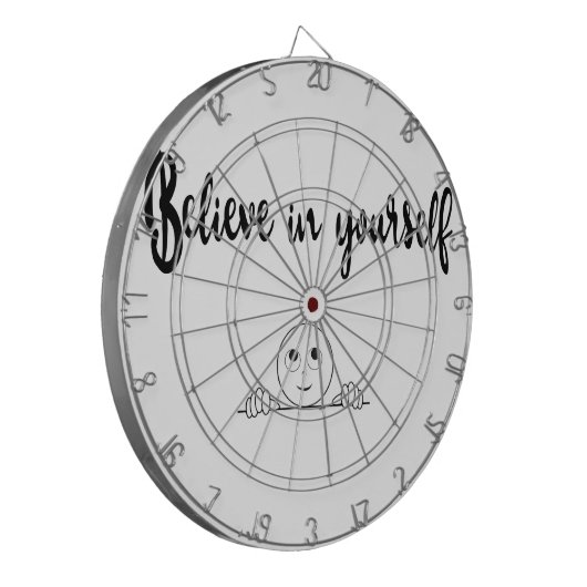 Geloof in uw eigen tekst en Afbeelding Dartbord (Voorkant Links)