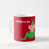 Geloof in uw Elf Holiday Hot Cocaca-Mok Koffiemok (Voorkant links)