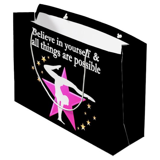 GELOOF IN UW GYMNASTISCHE DOELEN EN DREAMS LARGE CADEAUTASJE (Achterkant Gekanteld)