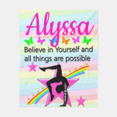 GELOOF IN UW GYMNASTISCHE ONTWERP FLEECE DEKEN (Voorkant)