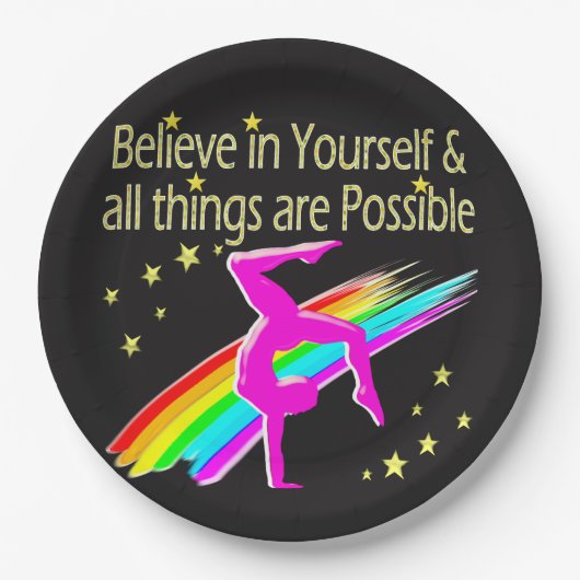 GELOOF IN UW GYMNASTISCHE ONTWERP PAPIEREN BORDJE (Voorkant)