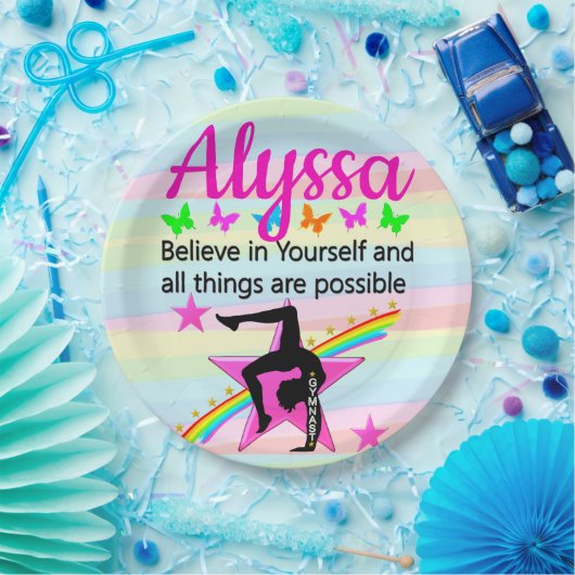 GELOOF IN UW GYMNASTISCHE ONTWERP PAPIEREN BORDJE (Feest)