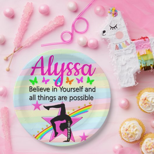 GELOOF IN UW GYMNASTISCHE ONTWERP PAPIEREN BORDJE (Feest)