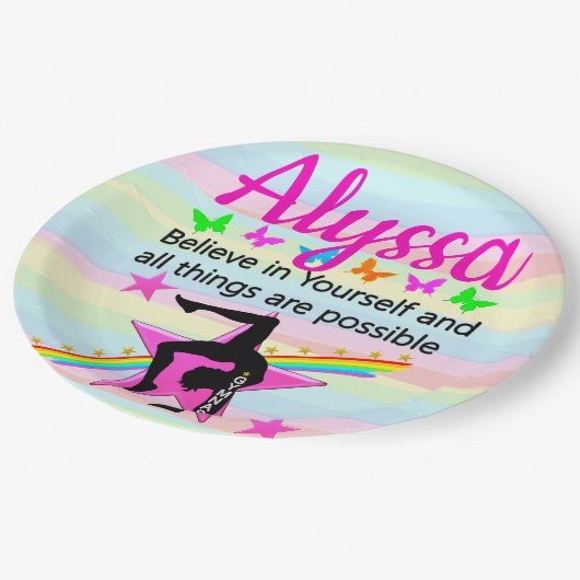 GELOOF IN UW GYMNASTISCHE ONTWERP PAPIEREN BORDJE (Gekanteld)