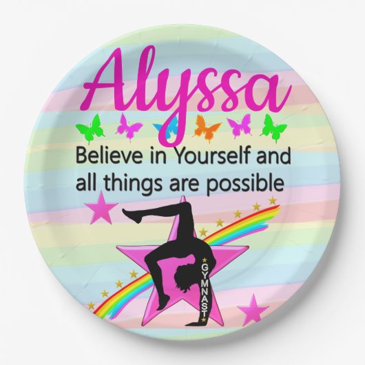 GELOOF IN UW GYMNASTISCHE ONTWERP PAPIEREN BORDJE (Voorkant)