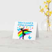 GELOOF IN UW GYMNASTISCHE QUOTE KAART (Gele Bloem)