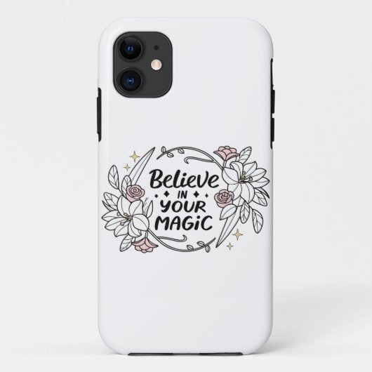 Geloof in uw magie - Elegante bloemtypografie Case-Mate iPhone Case (Achterkant)