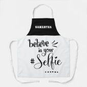 Geloof in uw Selfie Quote Name Black White Schort (Voorkant)