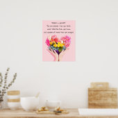 Geloof in uw zelf Inspirerend Citaat Flowers Poster (Keuken)