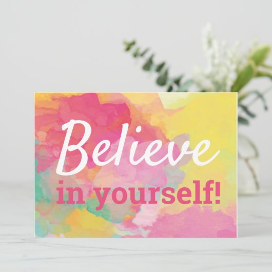 Geloof in uw zelf Inspirerend Waterverf van het Ci Bedankkaart (Staand voorkant)
