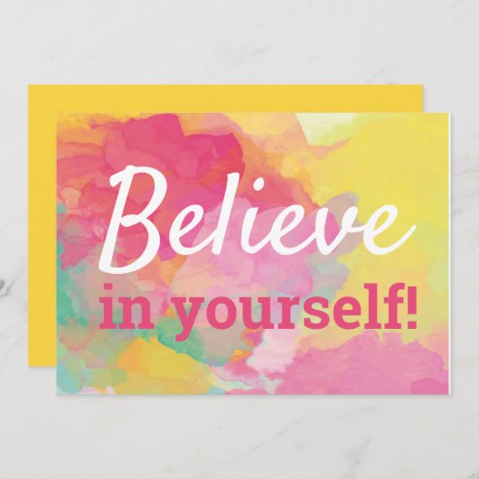 Geloof in uw zelf Inspirerend Waterverf van het Ci Bedankkaart (Voorkant / Achterkant)