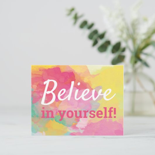 Geloof in uw zelf Inspirerend Waterverf van het Ci Briefkaart (Staand voorkant)