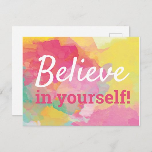 Geloof in uw zelf Inspirerend Waterverf van het Ci Briefkaart (Voorkant / Achterkant)