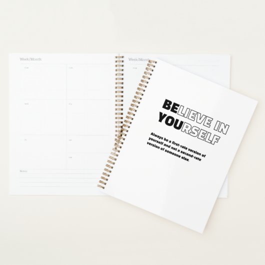 Geloof in uw zelf Motivatie offerte-planner Planner (Display)