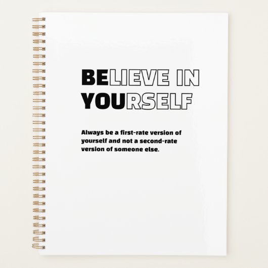 Geloof in uw zelf Motivatie offerte-planner Planner (Voorkant)