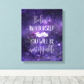 Geloof in uw zelf Motivatie prijsopgave Canvas Afdruk (Insitu (Houten vloer))