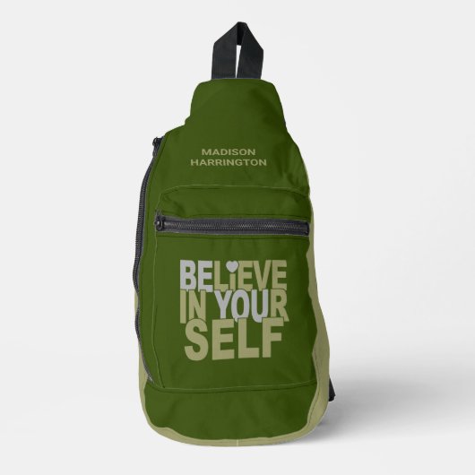 GELOOF IN UZELF, aangepaste naam en kleur Sling Bag (Voorkant)