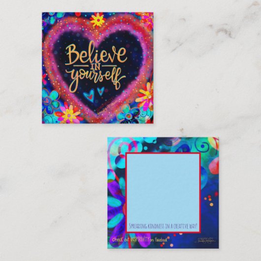 "Geloof in uzelf" Ingenieure vriendschapskaarten Vierkante Visitekaartje (Voorkant / Achterkant)