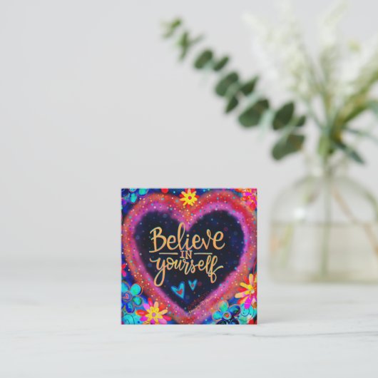 "Geloof in uzelf" Ingenieure vriendschapskaarten Vierkante Visitekaartje (Staand voorkant)