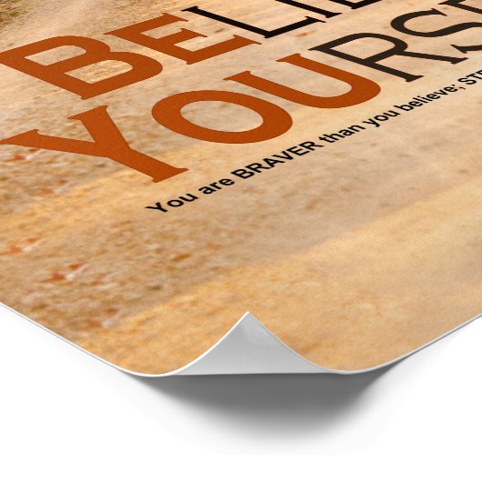 Geloof in uzelf (landweg/herfstbomen) poster (Hoek)