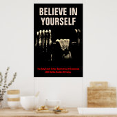 Geloof in uzelf training in Bodybuilding Sepia Poster (Keuken)