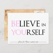 Geloof in uzelf - wees u gemotiveerd om te citeren briefkaart (Voorkant / Achterkant)