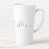 Geloof in Vlinder, Inspirerend Gezondheid Geschenk Latte Mok (Rechts)
