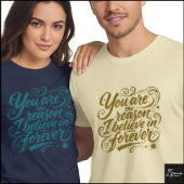 Geloof In Voor Altijd Borstel Schrift Grunge T-shirt