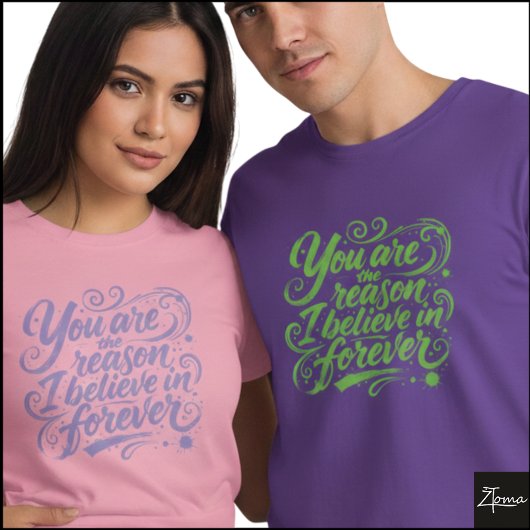 Geloof In Voor Altijd Borstel Schrift Grunge T-shirt