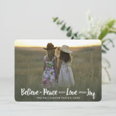 Geloof in vrede Liefde Vreugde Kerstmis Vakantie F Feestdagenkaart (Staand voorkant)