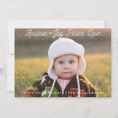 Geloof in vreugde vrede liefde kerstvakantie foto feestdagenkaart (Voorkant)