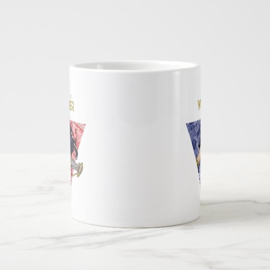 "Geloof in Wonder" Wonder Woman Lasso Comic Logo Grote Koffiekop (Voorkant)