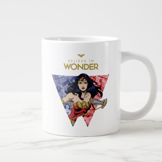 "Geloof in Wonder" Wonder Woman Lasso Comic Logo Grote Koffiekop (Rechts)