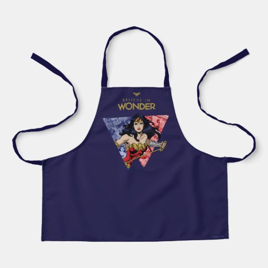 "Geloof in Wonder" Wonder Woman Lasso Comic Logo Schort (Voorkant)