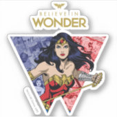 "Geloof in Wonder" Wonder Woman Lasso Comic Logo Sticker (Voorkant)