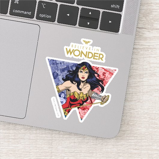 "Geloof in Wonder" Wonder Woman Lasso Comic Logo Sticker (Detail)
