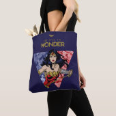 "Geloof in Wonder" Wonder Woman Lasso Comic Logo Tote Bag (Dichtbij)