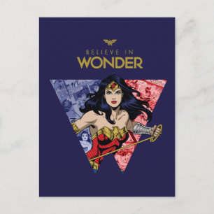 "Geloof in Wonder" Wonder Woman Lasso Comic Logo Uitnodiging Briefkaart