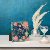 Geloof in wonderen bloemenblauw en roze fotoplaat (Insitu)