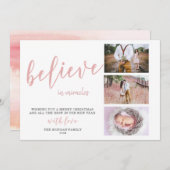 Geloof in wonderen ⎢ Blush foto kerstkaart (Voorkant / Achterkant)