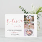 Geloof in wonderen ⎢ Blush foto kerstkaart (Staand voorkant)
