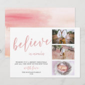 Geloof in wonderen ⎢ Blush Photo Holiday Kaart (Voorkant / Achterkant)
