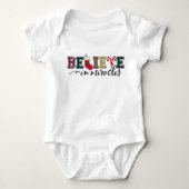 Geloof in wonderen chique moderne kerstvakantie romper (Voorkant)