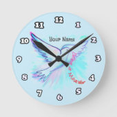 Geloof in wonderen duif Christelijk Ronde Klok (Voorkant)