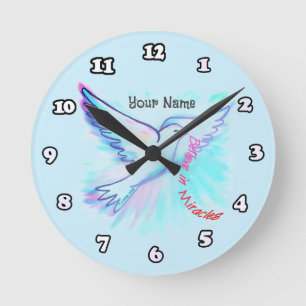 Geloof in wonderen duif Christelijk Ronde Klok